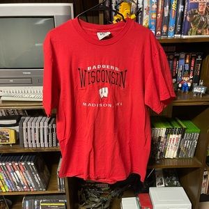 Wisconsin Badgers Men’s Vintage Red Lee Sport T-shirt Embroidered Made in USA